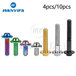 Wanyifa Titanium Bolts M5 M6x10 /12/15/20/25/30/35mm  Head Without Marking for Motorcycle Disc Brake Screws 4pcs/10pcs