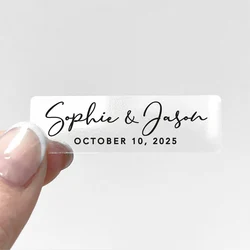 Personalized 50pcs wedding stickers transparent rectangular stickers suitable for various occasions school supplies cosmetics