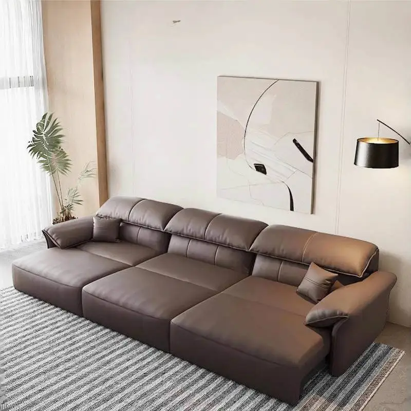 

Classic Brown Electric Sofas Armrest European Smart Curved Living Room Sofas Massage Quality Sofa Wohnzimmer Furniture For Home