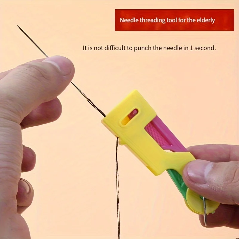 Random color 3-piece automatic threading machine, sewing machine, threading machine, single hook threading machine