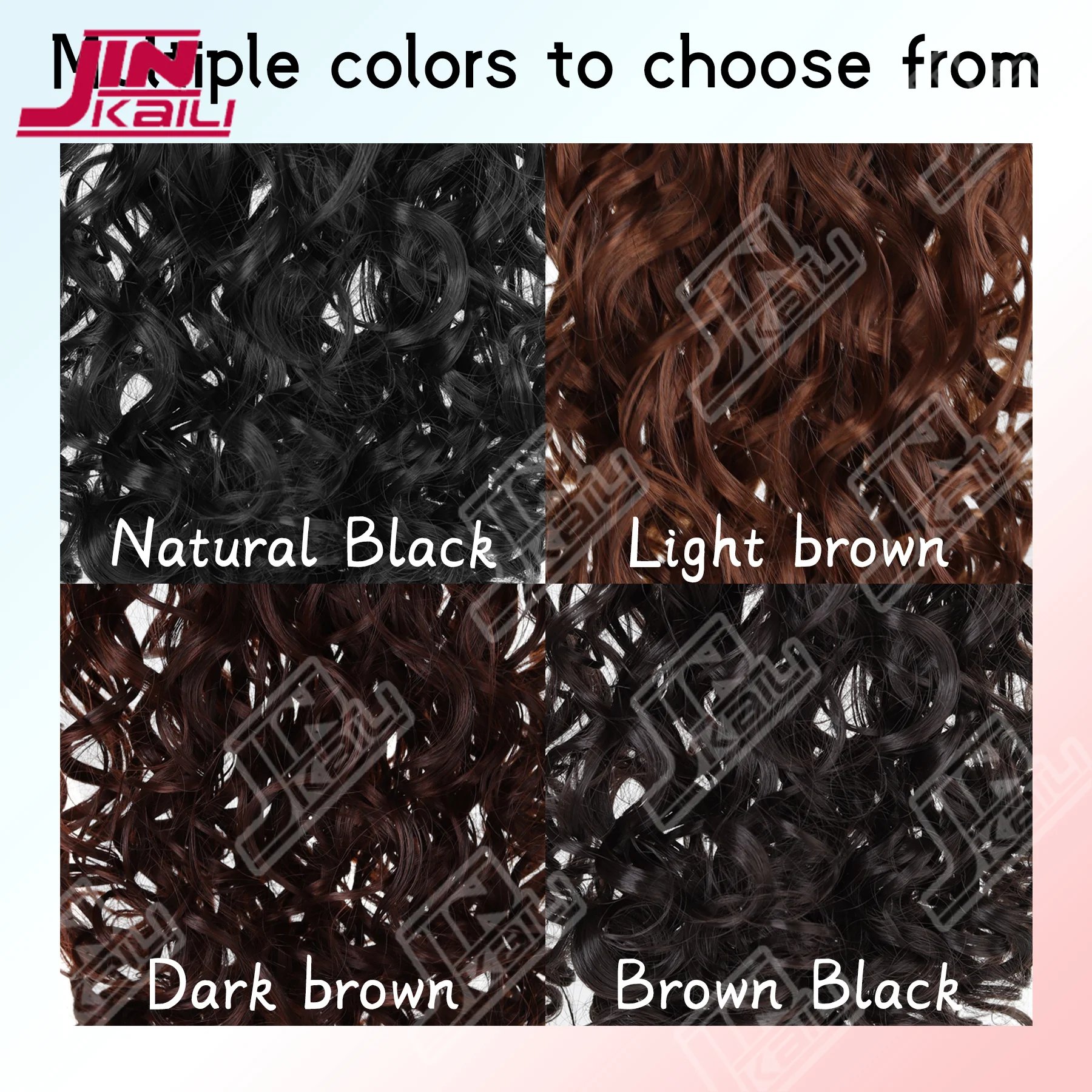 JKL ذيل حصان صناعي عتيق مع مشط أوروبي مجعد نفخة ذيل حصان كليب في ذيل الشعر وصلة شعر كاذبة طبيعية #5