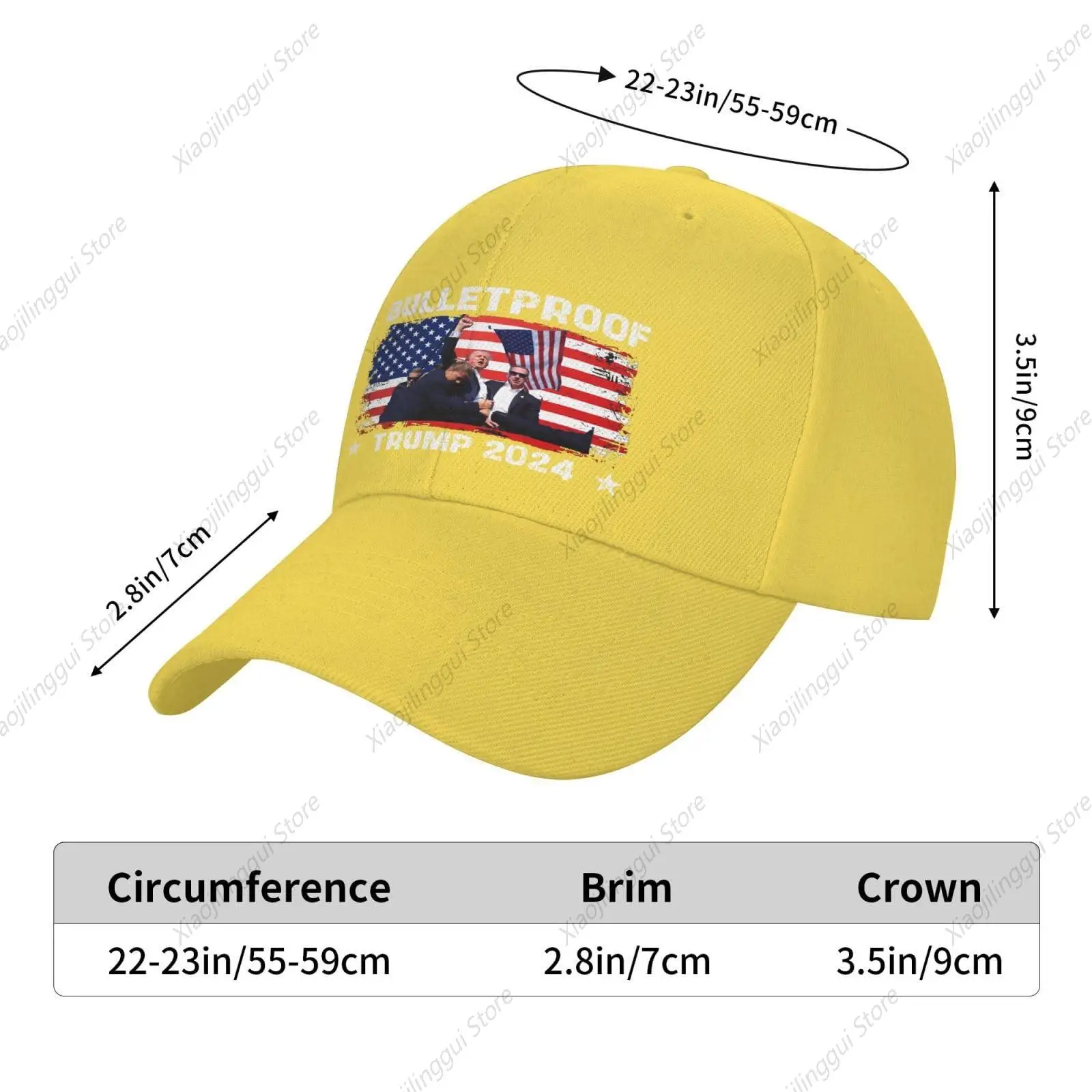 Casquette de baseball pare-balles jaune pour hommes et femmes, chapeau One GROTrucker, Save Trump pour 2024 Gun Trump 45 47 President, 2024