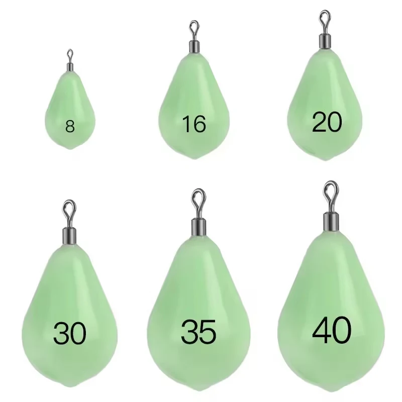 Glow in the Dark Fishing Sinker Lead Weight with 360° Rotating Swivel Black Nickel Egg Sinker for Night Saltwater Freshwater