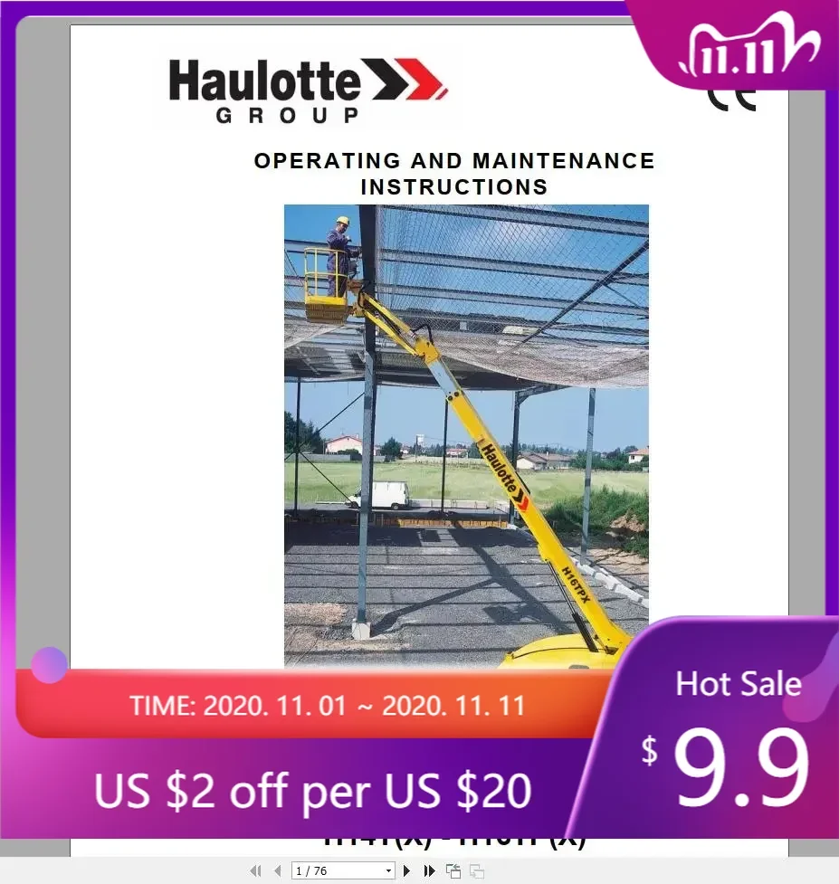 

Рабочая платформа AutoCD Haulotte и обслуживание телефонов, обслуживание и операторы, руководство по обучению и запасных частей 16,2 ГБ