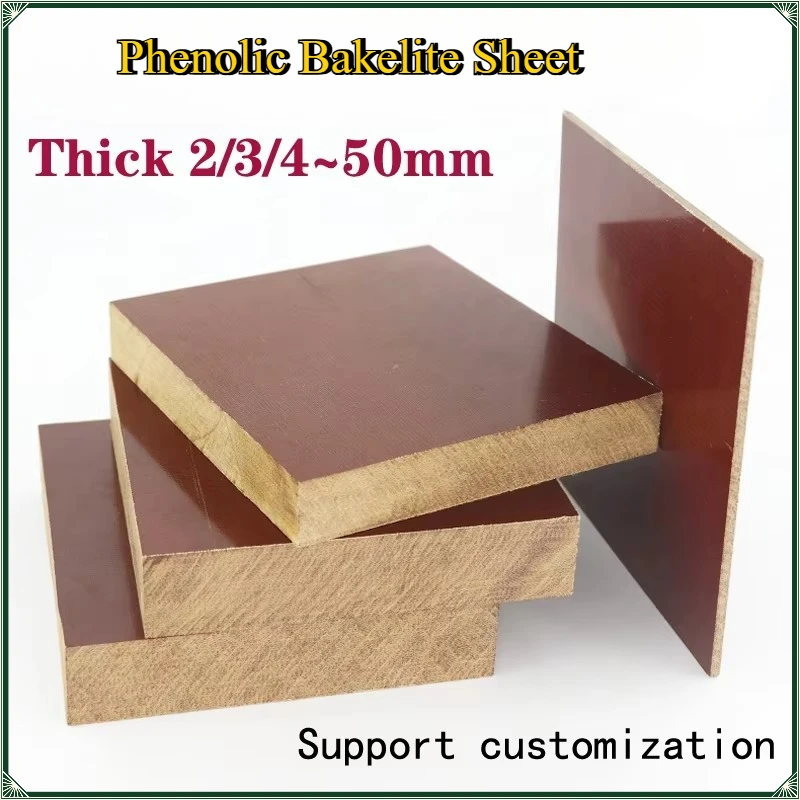 Thick Phenolic Resin Bakelite Panel, 2-50mm, Electrical Insulation Board, Composite Plate for Custom Cutting Machining
