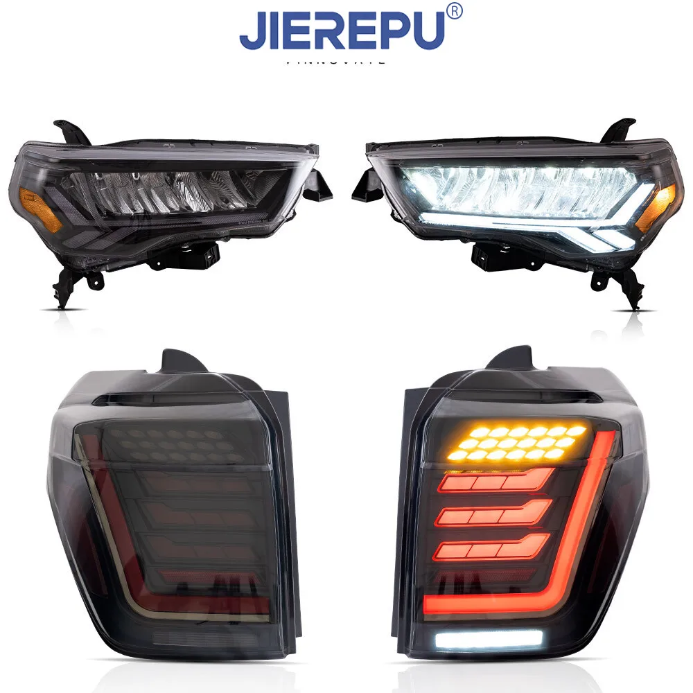 

1 пара светодиодных фар указателя поворота + задние фонари SMOKED для Toyota 4Runner 14-20 W/Animation