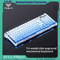 Aula F98pro Mechanical Keyboard 95 Key  Wireless Tri-Mode Gasket Structure Hot Plug Silencing Rgb Light Gametransparent Keycaps