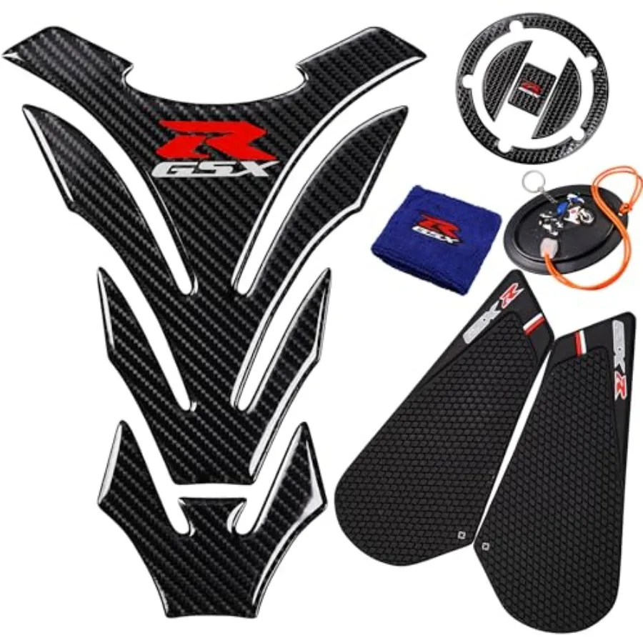

3D Black Rubber Side, Tank Pad Protector, Anti Slip Sticker, Tank Side Traction Pad, 3D Gas Cap, Fuel Cap Decal, Tank Protector