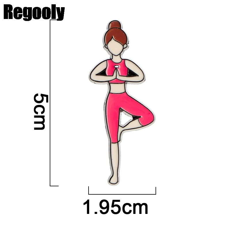 Exercise Yoga Girls Enamel Pins and Brooches for Women Men Lapel Pin backpack bags Hat badge Gifts Decorations