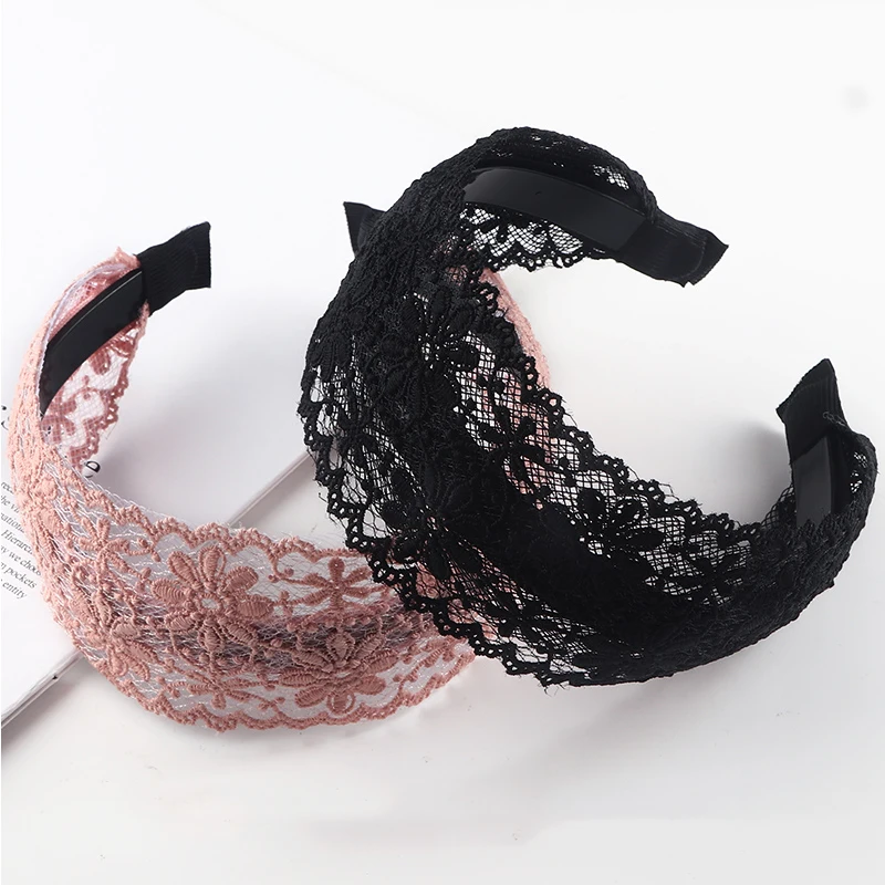 Women\'s Headband Lace Floral Hair Band for Girls Hair Accessories Bezel Hairbands Headbands for Women Wide Side Hair Hoop