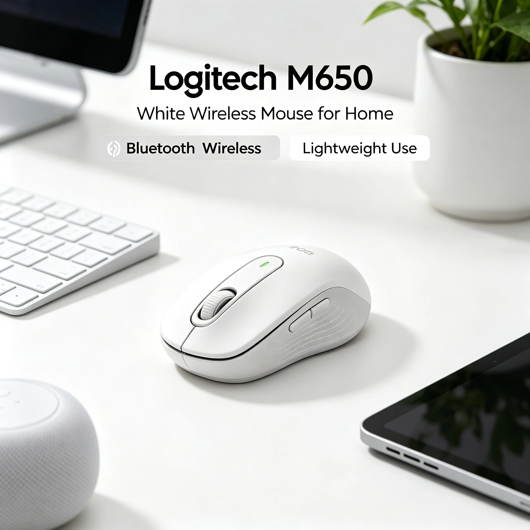 Logitech M650 Bluetooth Mouse Silent Wireless Ergonomic Design Multi-system Compatible Office Desktop PC
