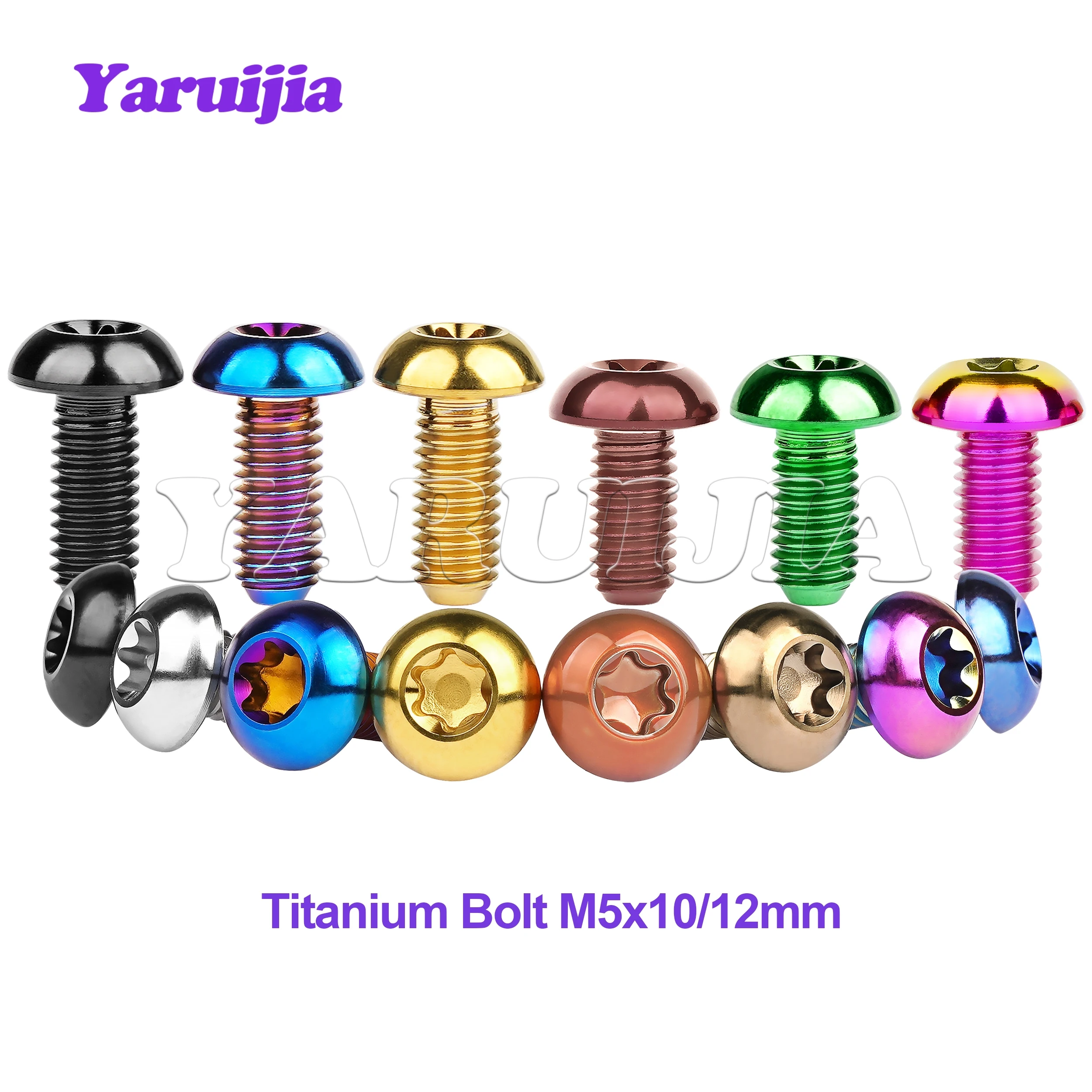 Yaruijia 1pcs Titanium Bolt M5x10 12mm T25 Torx Head Screw For Bike Disc Brake Rotors Mountain And Road