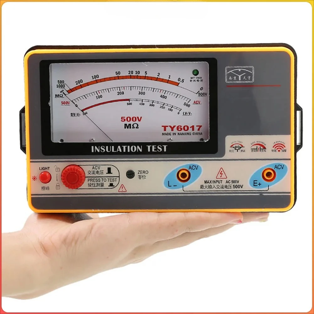 Pointer Multimeter Type Insulation Resistance Tester Megohmmeter Voltmeter 100-250-500-1000V Ground Resistance Meter