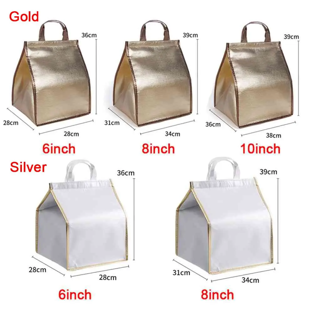 Foldable Large Cooler Bag Portable Food Cake Insulated Bag Aluminum Foil Thermal Box Waterproof Ice Pack Lunch box Delivery Bag