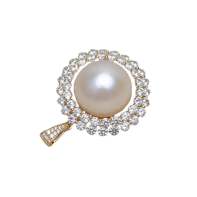 925 Silver Pendant Base DIY Pearl 12-13mm