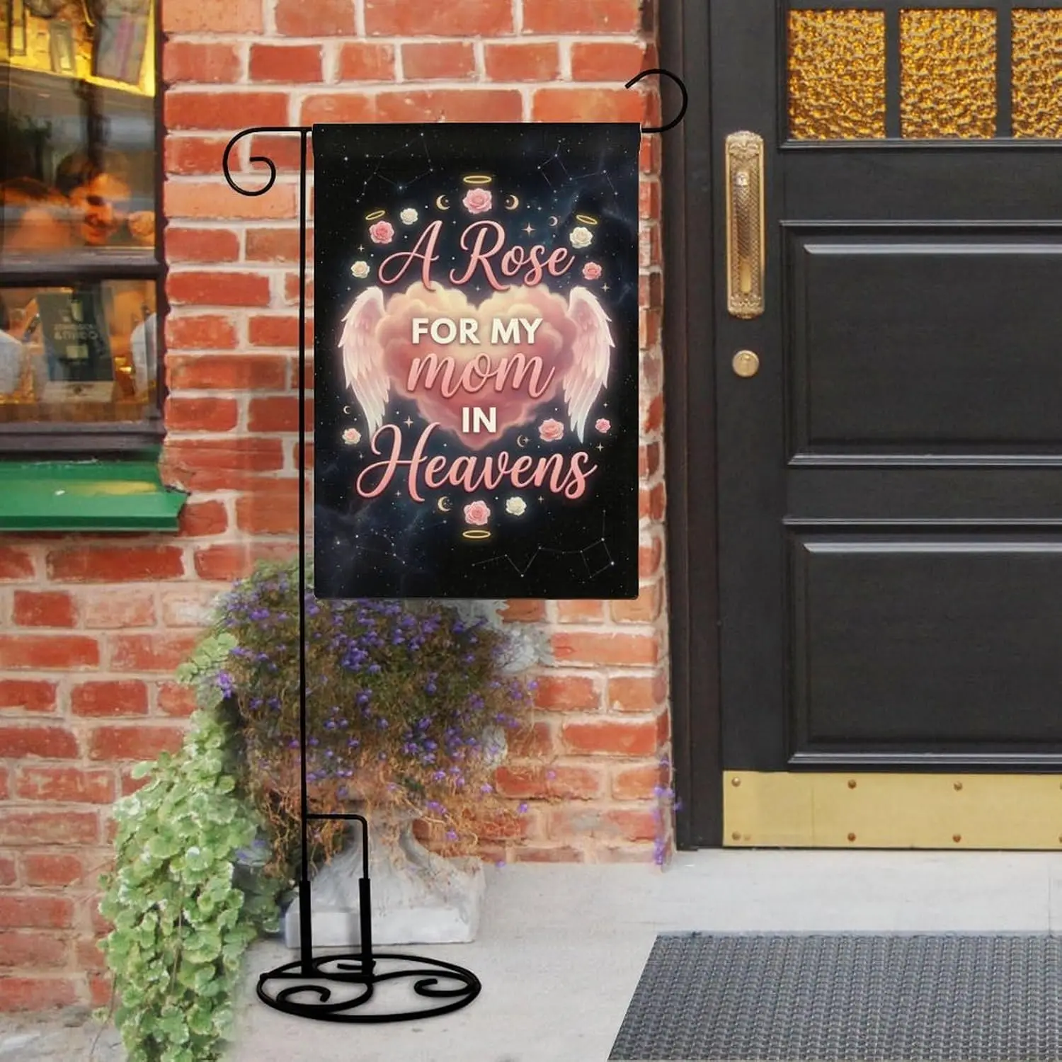 Happy Mother's Day, Forever Missed Mom In Heaven Garden Flag 12x18 Inch, Double Sided Outdoor Sign for Home Farmhouse Ya IIC