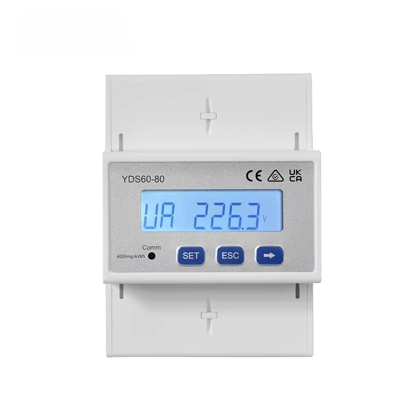

YDS60-80 CE UKCA RCM Certified RS485 Modbus LCD Din Rail Mounted Digital Three-Phase Energy Meter for PV Inverter
