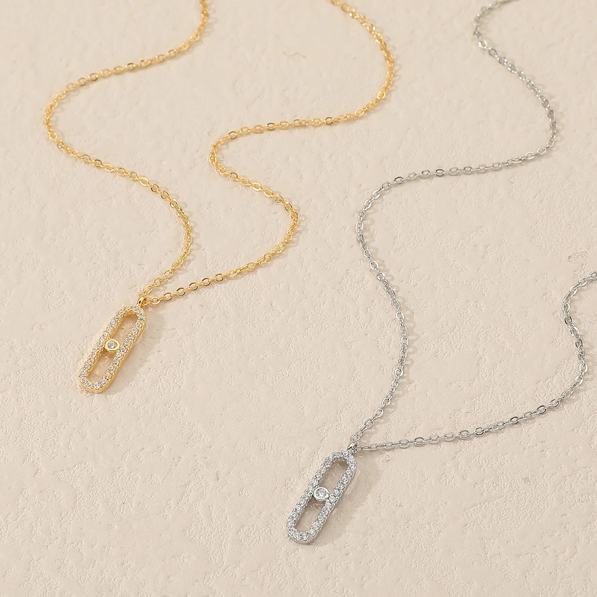 Conjunto de collar y pendientes de 2 piezas para mujer, diseño geométrico Simple, conjunto de joyería de circón, accesorio para fiesta, regalo de