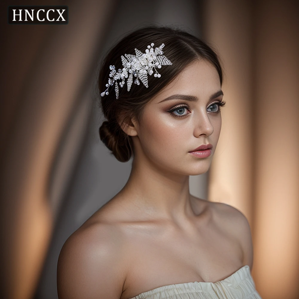 HNCCX Bride Handmade Beaded Hair Comb Shiny Crystals Headwear Luxury Wedding Headdress Woman Banquet Hair Accessories CP135