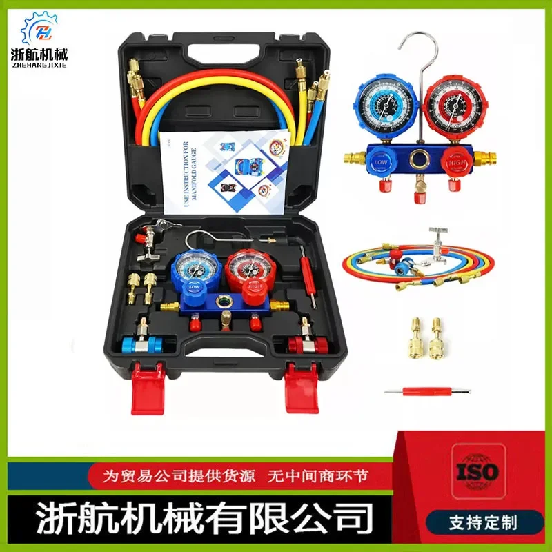 For Automotive AC Filling Tool Refrigerant Gauge Kit R134a R22 R404 R410 Pressure Meter Manifold for Car Truck Repair