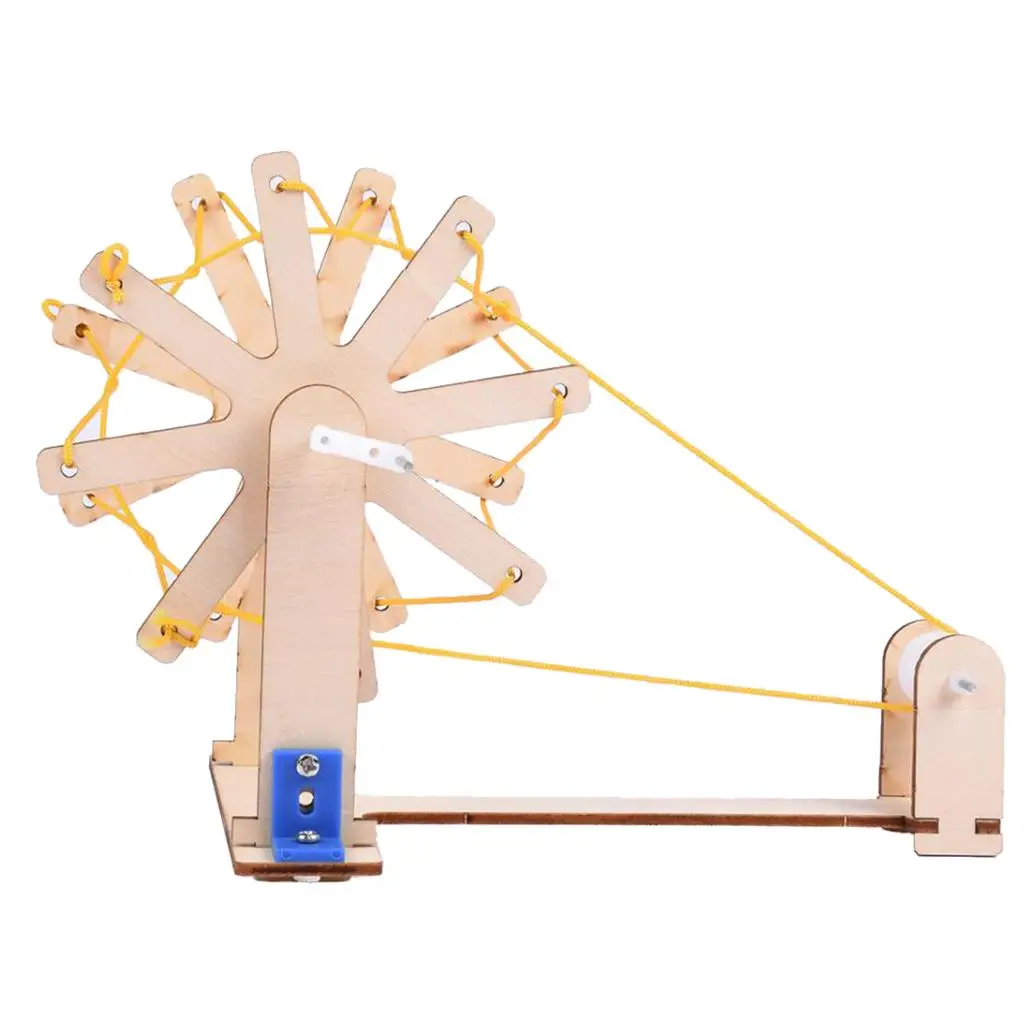 DIY Wood Wheel Model Kit for Kids Scientific Experiment Miniature Home Sewing Room Decor Early Learning Toy