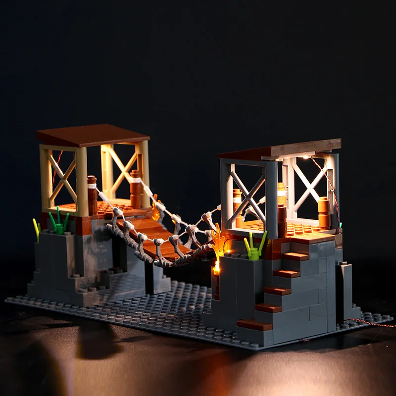 

151pcs MOC Building Blocks Guard Tower Drawbridge Light Set Led Mountain Jungle Forest Construction Bricks Parts DIY 6083 6082