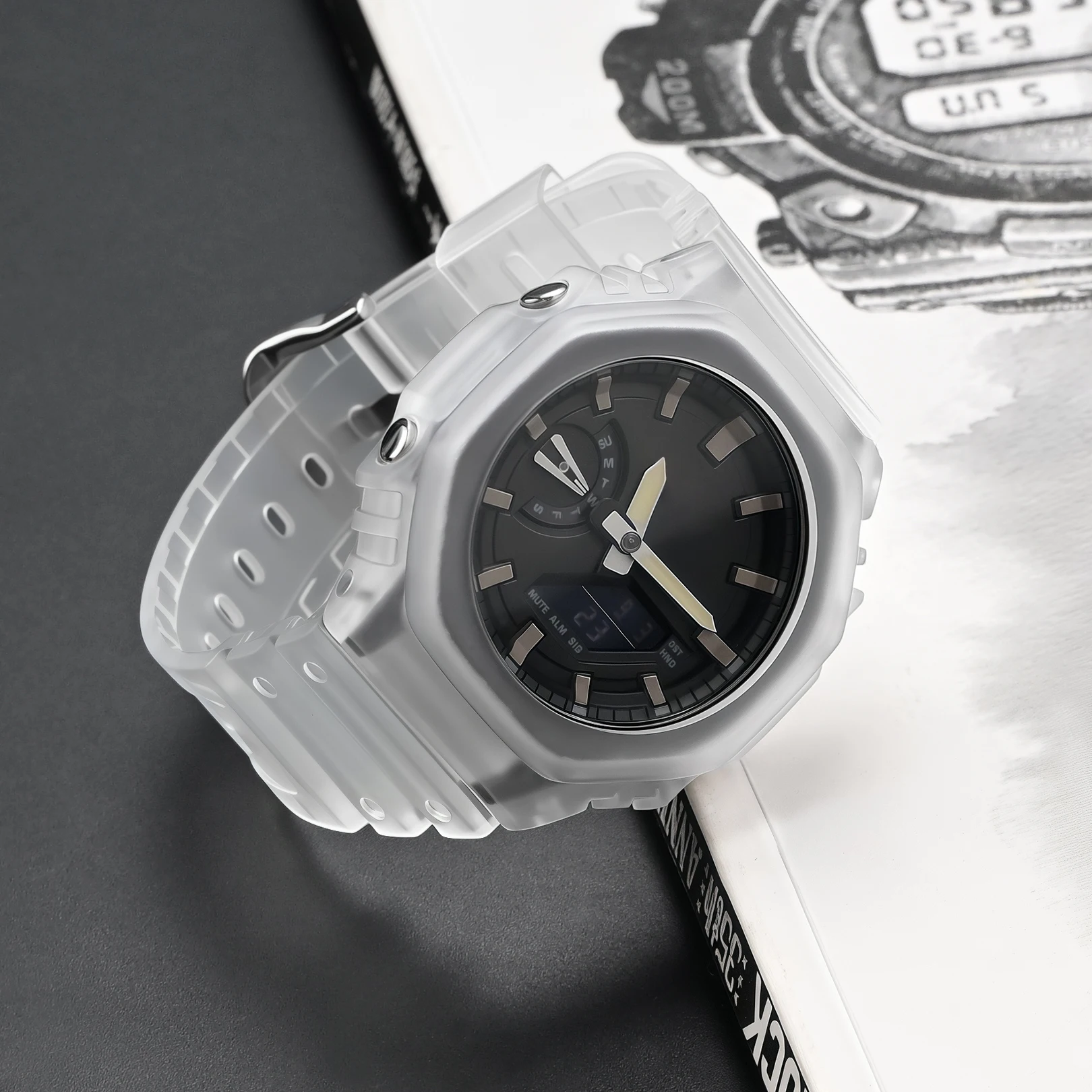 For Casio G-Shock GA-2100-1A1/GA2110/GA-B2100 Watch Strap Case Proof Protective Shell Bumper Resin Band Rubber Bezel Bracelet image 5