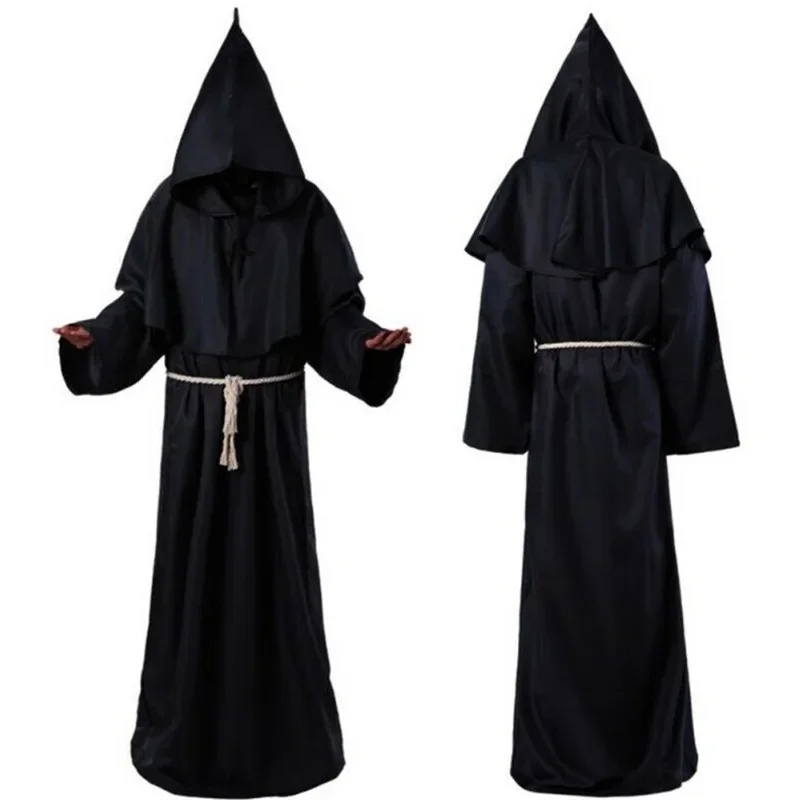 New Halloween men medieval monk robes costumes wizard priest cosplay