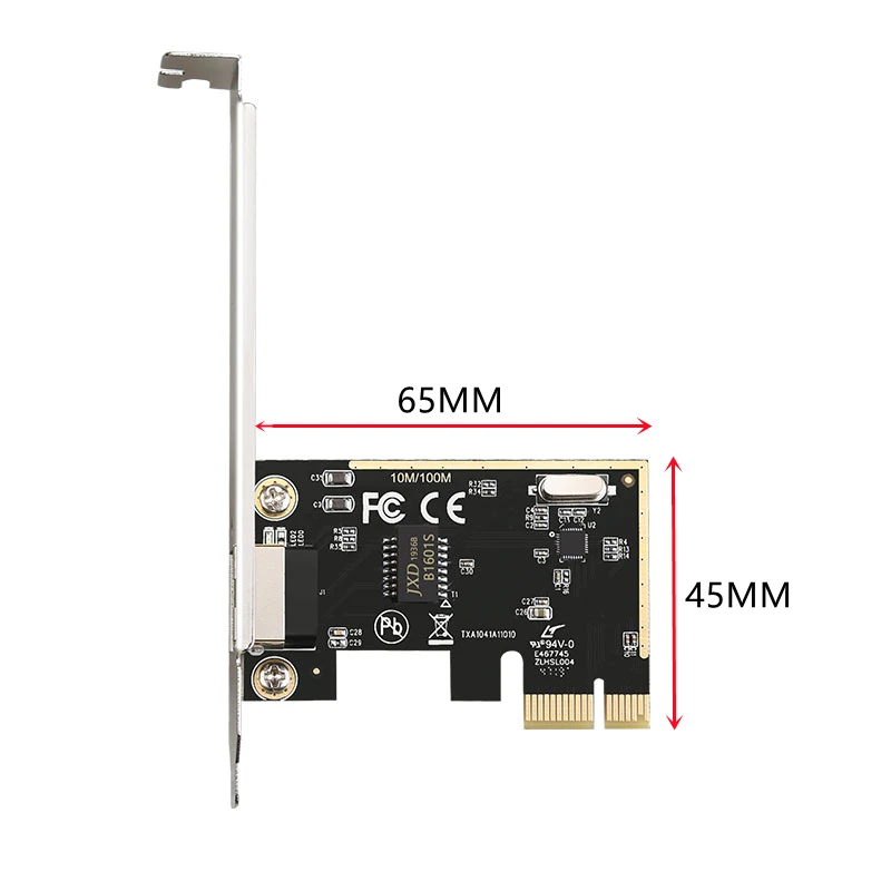 PCIe 1X Kartu Lan RJ45 Tunggal 10/100Mbps PCI Express Pengendali Kartu Jaringan Chipset Realtek8106E untuk Komputer PC Desktop