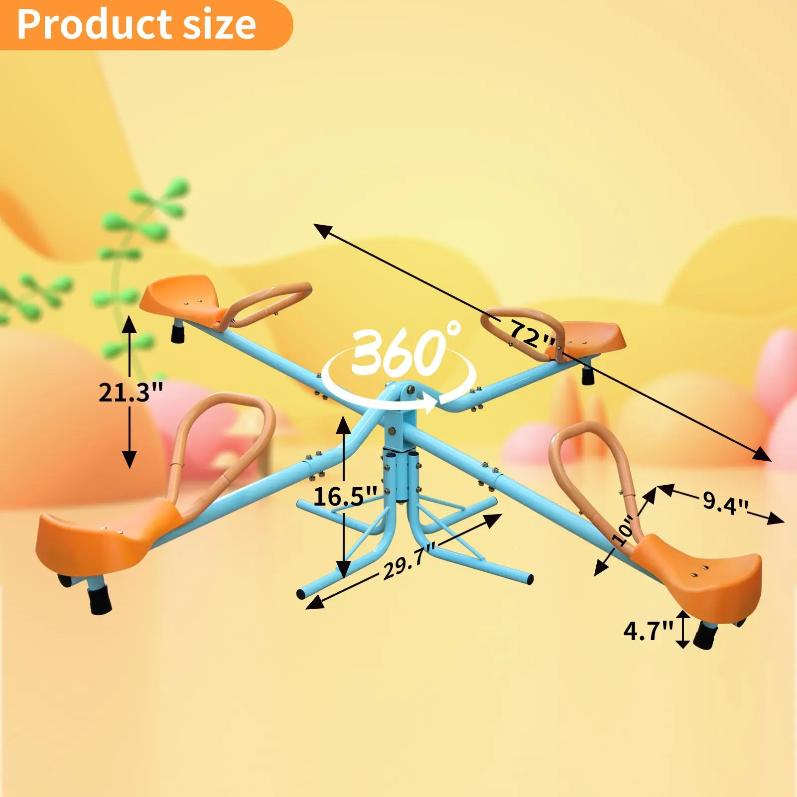 เด็กกลางแจ้ง Spinning Seesaw นั่งและ Spin Teeter Totter อุปกรณ์สนามเด็กเล่นกลางแจ้งหมุน Teeter Totter สําหรับ Backyard