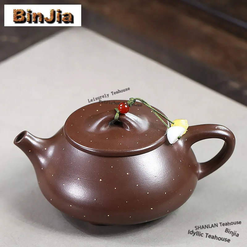 

160 мл Эстетический Исин Фиолетовый Глиняный Чайник Ручной Работы Каменный Совок Горшок Сырой Руд Звезда Песок Грязь Чайник Чайный Набор Цзыша Аксессуары Подарки