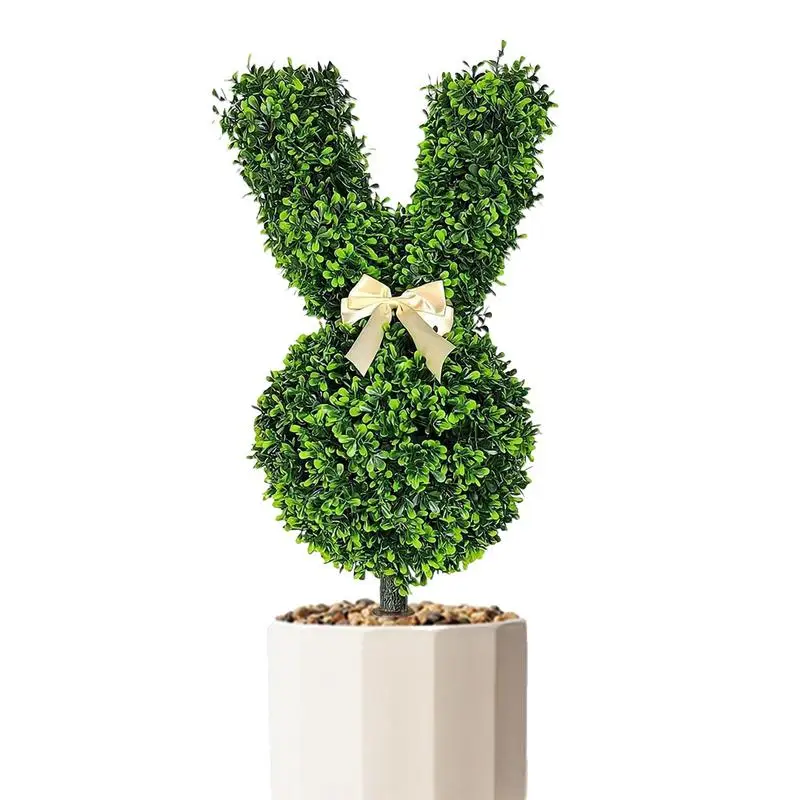 Outdoor Topiary Bunny Decor Topiary Decoration Bunny Statue for Easter Animal Figures for Seasonal Indoor Outdoor Holiday Scene