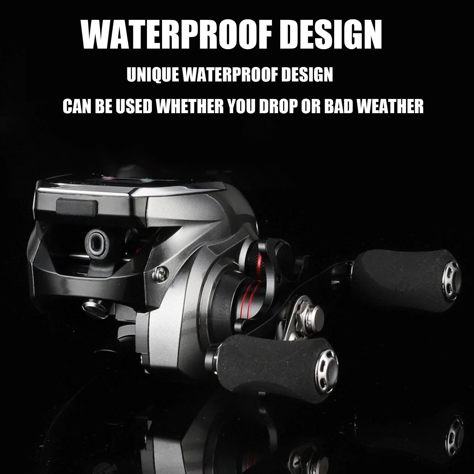 Electronic Fishing Reel Accessories Pesca Mar 6.3:1/8.0:1 Baitcasting Usb Solar Charging Ratio Waterproof Moulinet Peche En Mer