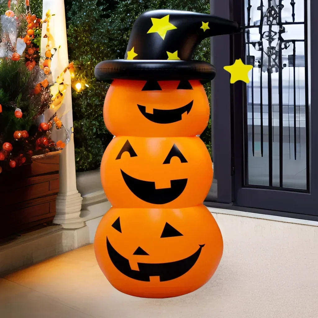 Halloween New Pumpkin Lights Decorative Ornaments Yard Decoration Spooky Party Props Ghost Festival Air Molds