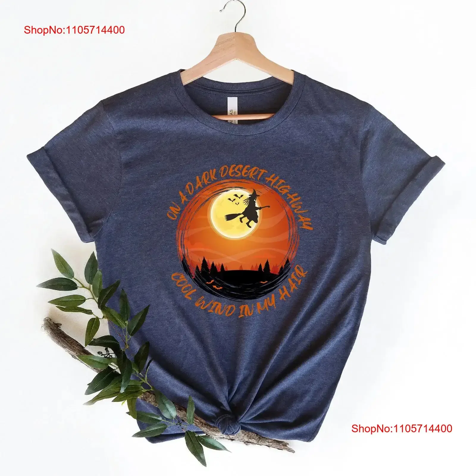 On A Dark Desert Highway Cool wind In My Hair T Shirt Witch Halloween Family Spooky vintage Washed graphic Comfortable Slightly