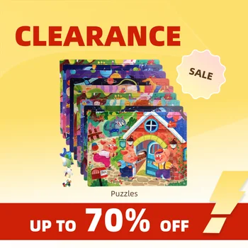 Clearance_60PCS Puzzle en bois couleur 3D Puzzle personnages...