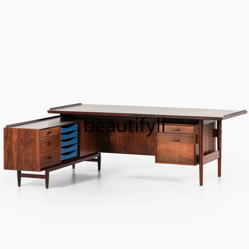 

zq1Medieval all-solid wood corner L-shaped writing desk retro solid wood multi-functional desk