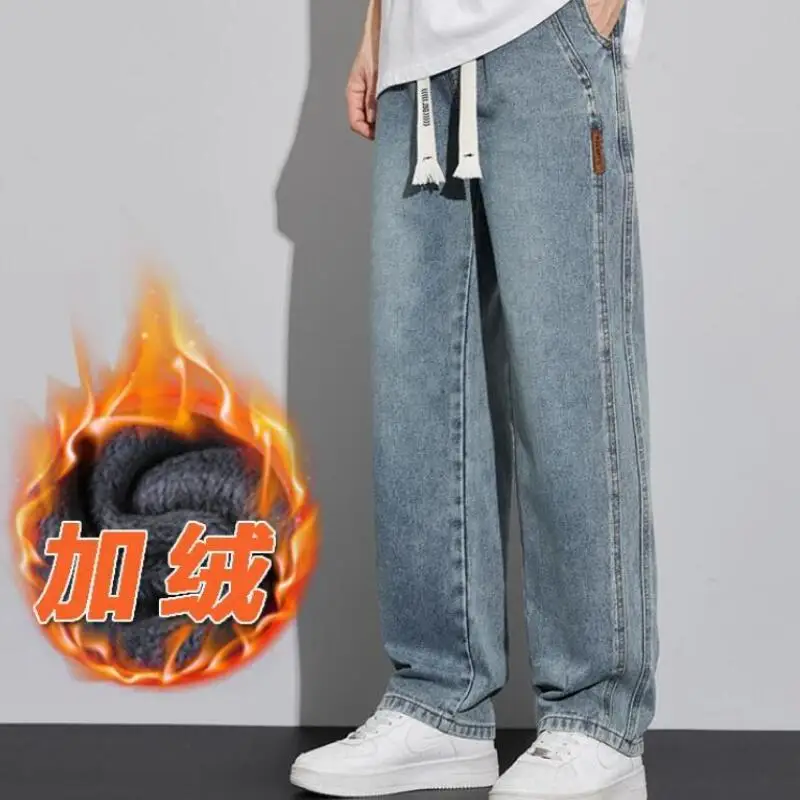 السراويل الرجالية السراويل الرجالية Y2K الملابس الفضفاضة الجينز الرجال الجينز الشباب الزي موضة معطف الشتاء الخريف ملابس كاجوال جديد #2