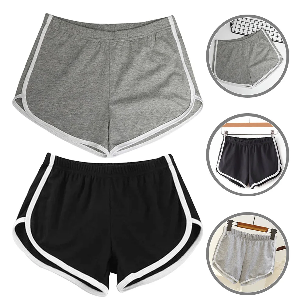 

2Pcs Yoga Running Shorts Women Comfortable Breathable Burgundy Gray Cute Gym Summer Sports Lightweight Fitness Training Shorts