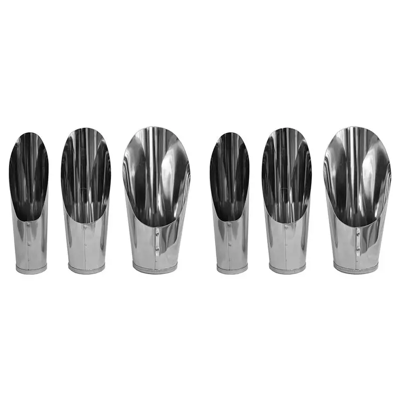 AB46-Bonsai Soil Scoop Metal 6 Pcs Set ,Stainless Steel Garden Hand Soil Scooper, Professional Bonsai Tool Kit