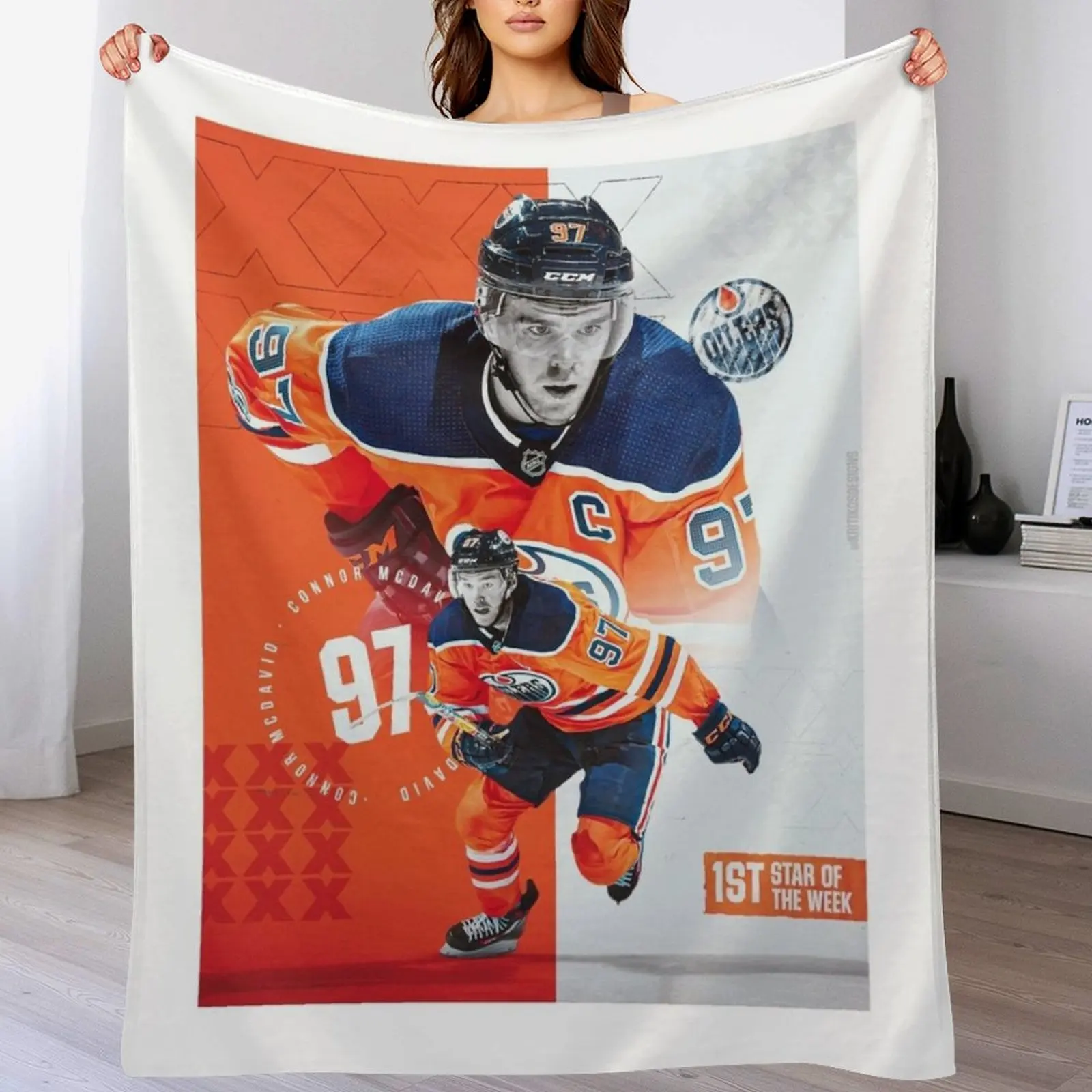 

Connor McDavid Throw Blanket Blankets For Bed Luxury Designer Plaid on the sofa Weighted Blankets