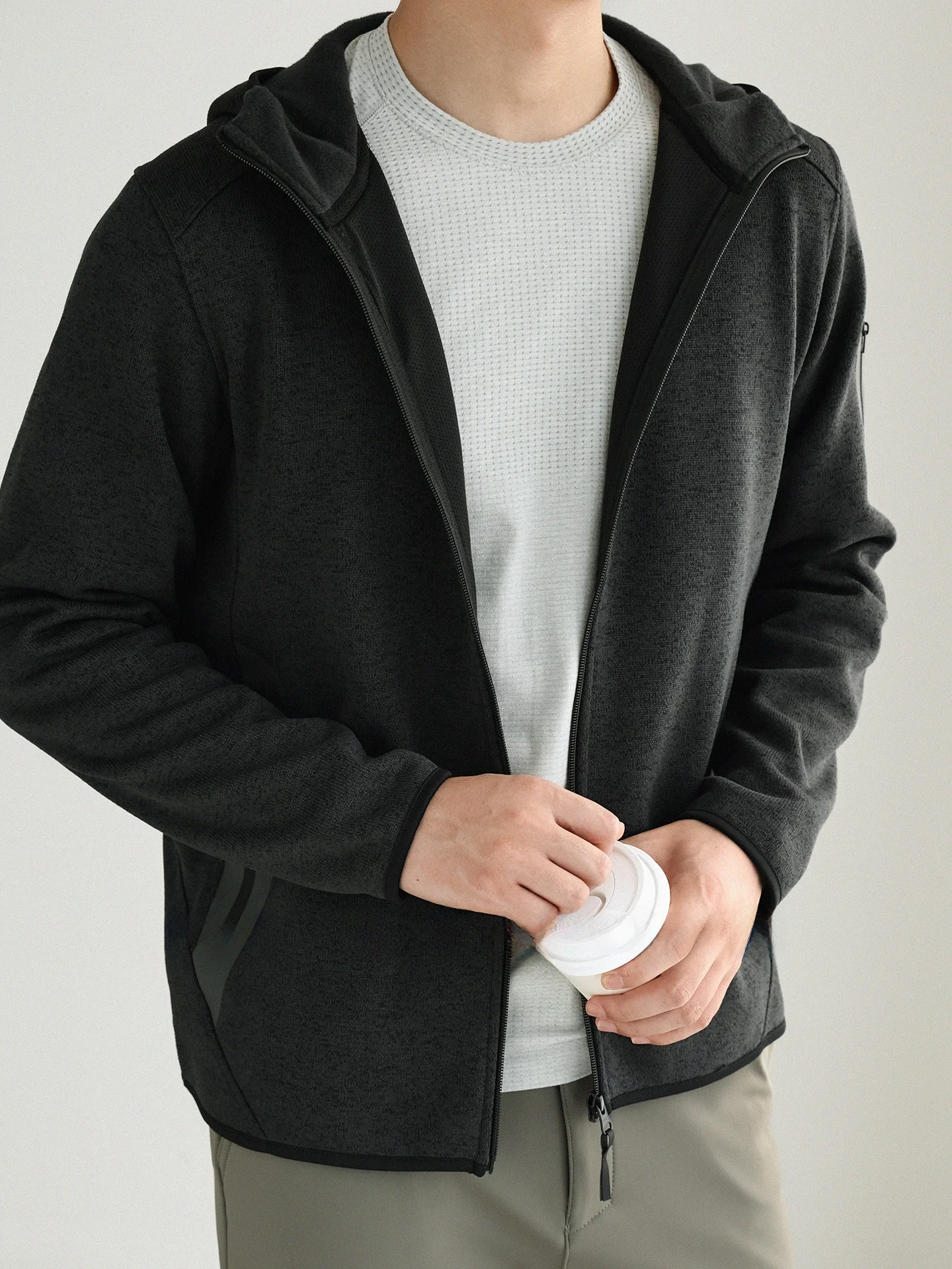 Men's Wool Blend Casual Collar Jacket Autumn Spring New Style Advanced American Sports Coat Lightweight Mature Fashion