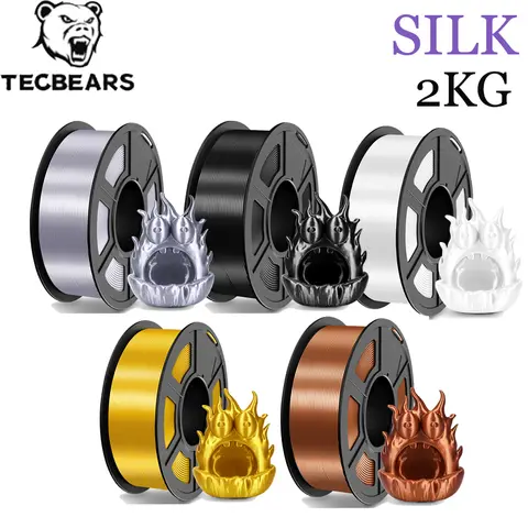 TECBEAS 2Rolls silk 3D Printer Filament 1.75mm Neatly Wound Coloful HighToughness  for 3D Filament Fast delivery from warehouse