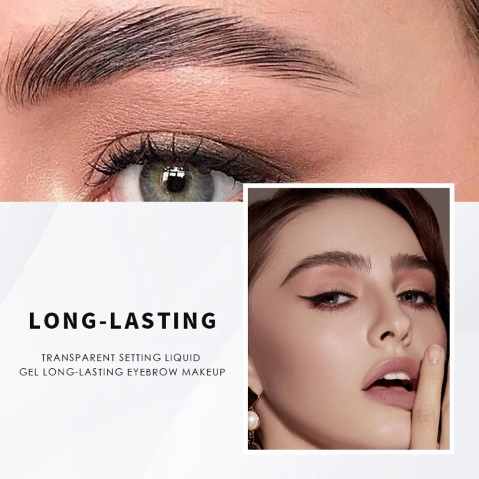 جل حواجب نباتي ذو نهاية مزدوجة مع مشط بعلامة خاصة، عقد قوي، شعار مخصص لتصفيف الحواجب البرية
