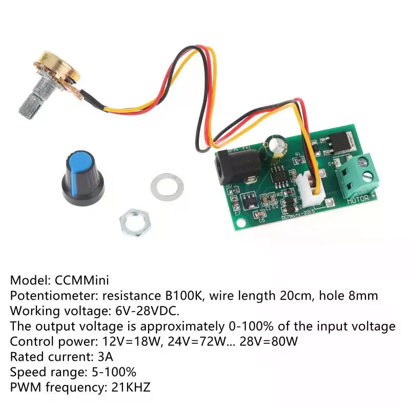 6/12/24V 3A motor speed controller module small universal speed control board PWM DC motor speed controller