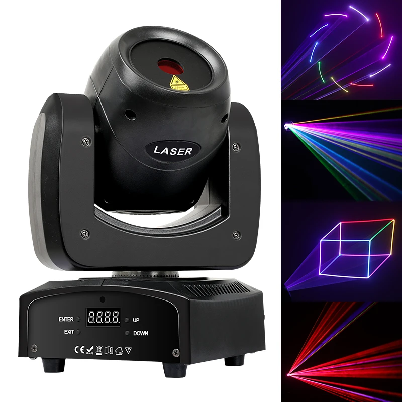 

LED Moving Head DJ Lights 200W Beam Laser Animation Stage Light With Voice DMX Control For Party Disco Wedding Church Spotlight