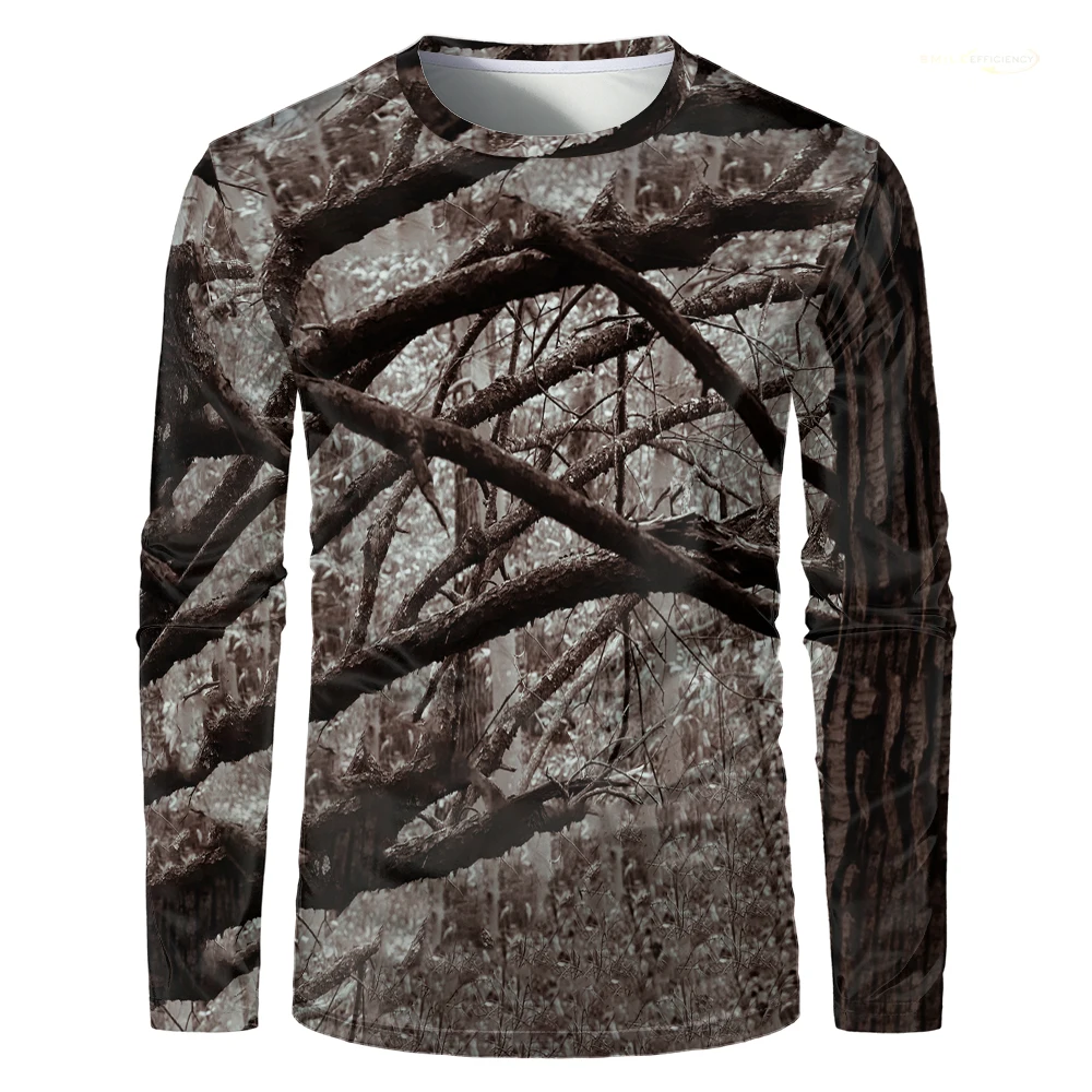 Camouflage Hunting Forest 3d Printing T-shirt Outdoor Sports Long Sleeve Men T Shirt Trip Training Oversized Man Clothing