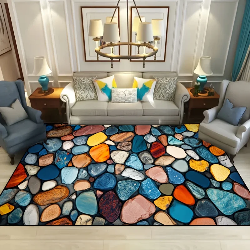 Non-Slip Washable Indoor Outdoor Floor Rug Waterproof Area Carpet for Entryway Living Room Bedroom Patio Garden Home Decor