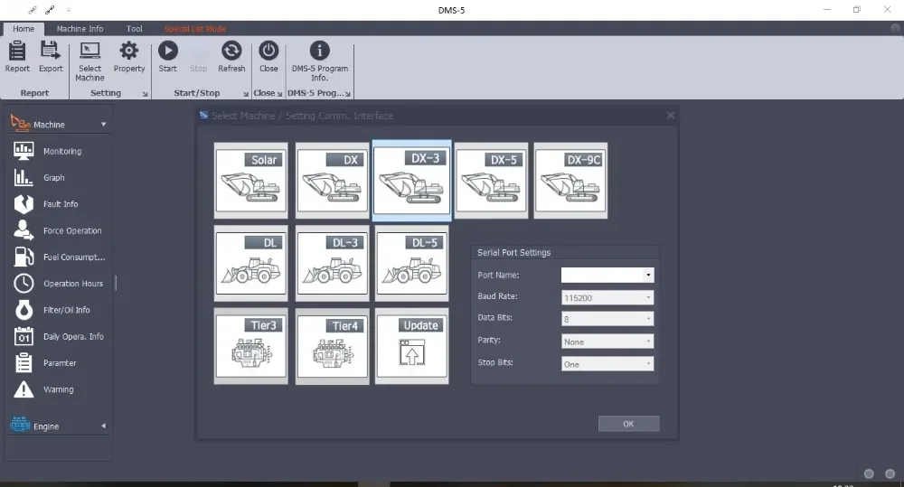 Doosan Excavator / Wheel Loader Monitoring Program DMS-5 v3.2.1 Special Mode [09.2024]