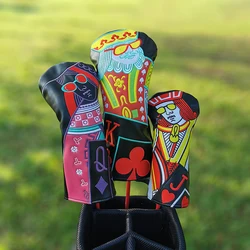 Wykwintne hafty Golf Woods Nakrycia głowy Pokrowce na kierowcy Fairway Putter Clubs Zestaw głów PU Unisex Prosty pokrowiec na główkę golfa